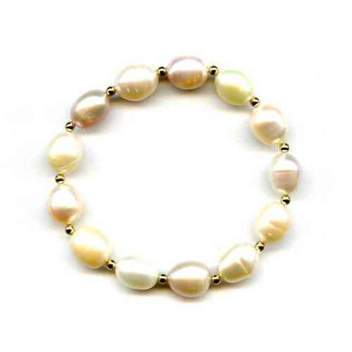 014-1111 Freshwater Pearl <br>11mm Rice Bracelet