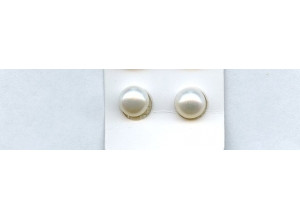 Freshwater Pearl 8.5-9mm Half-drilled Button Pair Freshwater Pearl 8.5-9mm Half-drilled Button Pair