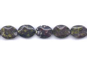 Green Spot Jasper 15x20 Waved Flat Oval
