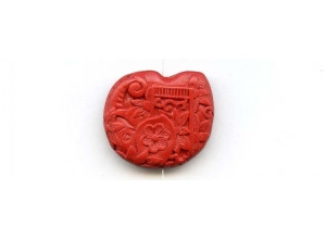 Cinnabar 28x32 Carved Pendant