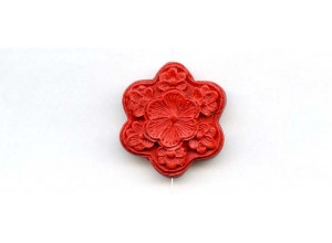 Cinnabar 32x Carved Pendant