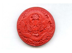 Cinnabar 50x Carved Pendant