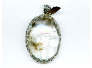 Green Phantom Quartz 54x43 Pendant