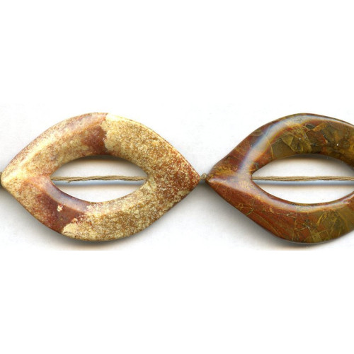 101-3607 Red Yellow Jasper <br>36-42x Oval Donut