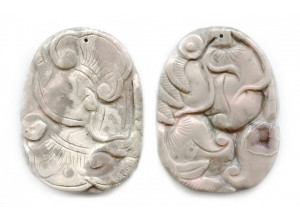 Brazilian Orbicular Agate 53-56x Carved Pendant