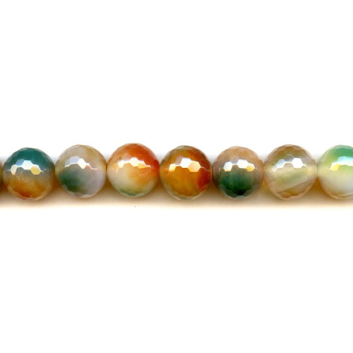 102-0587 Dyed Agate <br>15mm Faceted Round