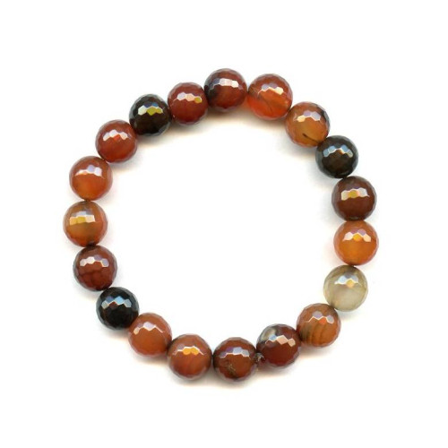 102-0632 Dyed Agate <br>10mm Faceted Round Bracelet