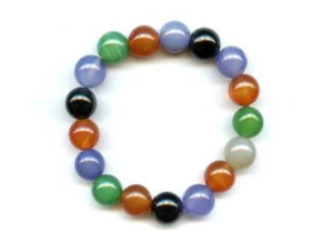 Mixed Agate 12mm Round Bracelet