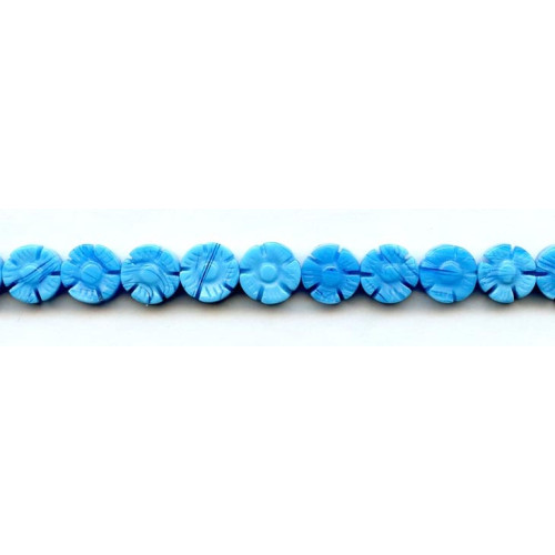 103-0024 Dyed Blue Jade <br>10mm Flower