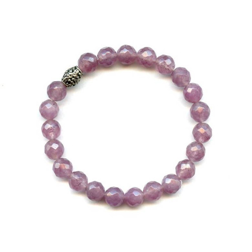 103-0031 Dyed Jade <br>8mm Faceted Round Bracelet