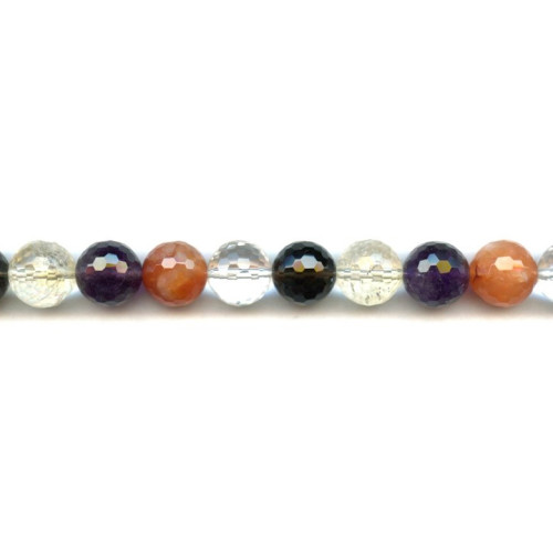 259-1020 Mixed Quartz <br>12mm Faceted Round
