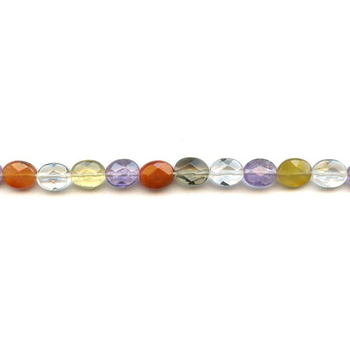 259-1024 Mixed Quartz <br>8x10 Faceted Flat Oval