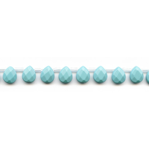 107-0012 Imitation Turquoise <br>9x11 Pear Briolette