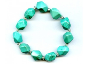 Imitation Turquoise 12x15 Faceted Nugget Bracelet