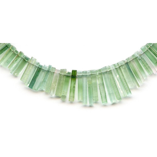 111-1374 Green Tourmaline <br>7-23x Rough Needle Drop