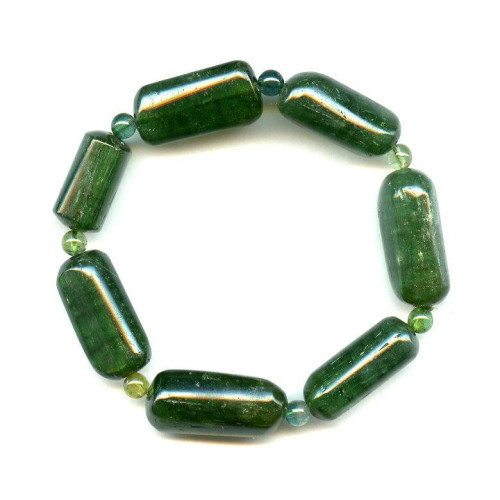 111-2307 Green Tourmaline <br>14x Cylinder Bracelet
