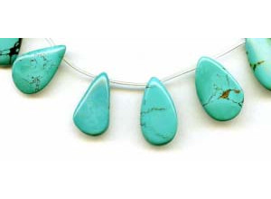 Chinese Turquoise 20-26x Flat Pear Drop