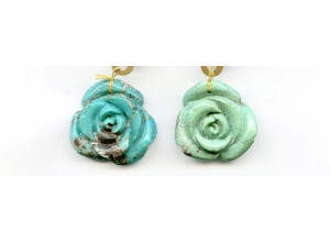 Chinese Turquoise 21-26x Flower Pendant