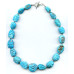 112-2935 Chinese Turquoise <br>12-22x Carved Nugget Necklace