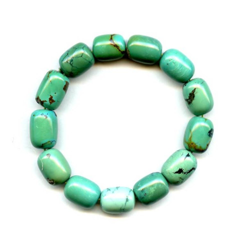 112-3132 Chinese Turquoise <br>12mm Oval Bracelet