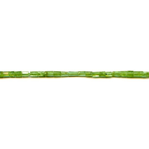 114-1384 Peridot <br>3-3.5mm Faceted Tube