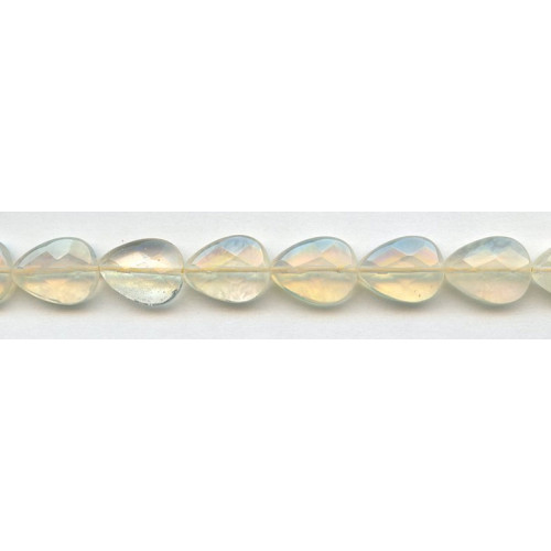 115-1003 Yellow Opalite <br>12x16 Faceted Flat Pear