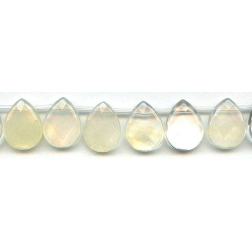 115-1052 Yellow Opalite <br>15x20 Flat Pear Briolette