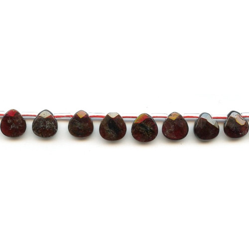 116-1476 Garnet <br>10x10 Flat Pear Briolette