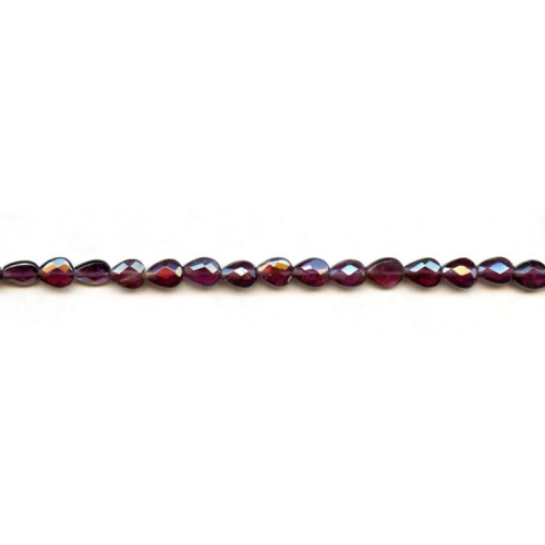 116-1654 Garnet <br>5-6x Faceted Flat Pear