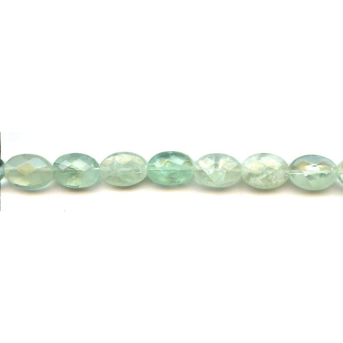 124-1080 Green Fluorite <br>10x14 Faceted Flat Oval