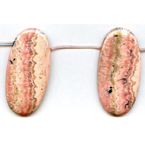119-1387 Rhodochrosite <br>30x60 Flat Oval Drop