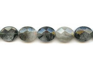 Tourmalinated Quartz 16x20 Faceted Flat Oval