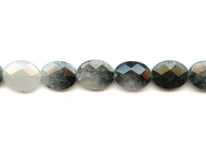 Tourmalinated Quartz 14x18 Faceted Flat Oval