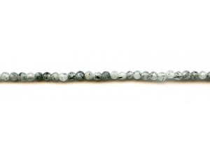 Tourmalinated Quartz 4mm Faceted Round