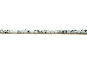 Tourmalinated Quartz 4mm Faceted Round