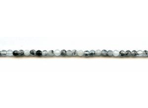 Tourmalinated Quartz 4mm Faceted Round