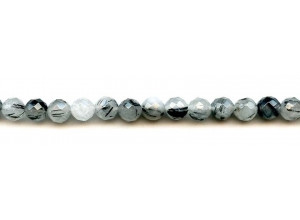 Tourmalinated Quartz 8mm Faceted Round