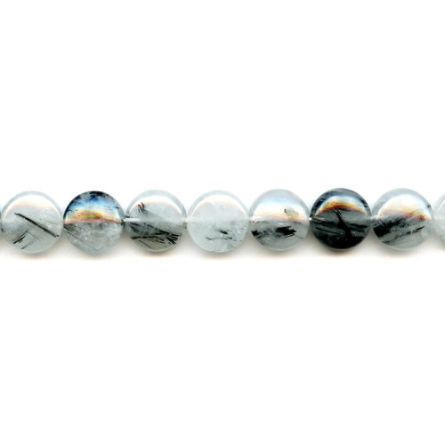 120-1229 Tourmalinated Quartz <br>14mm Dime