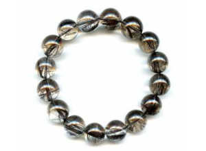 Tourmalinated Quartz 13mm Round Bracelet