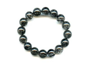 Tourmalinated Quartz 13mm Round Bracelet
