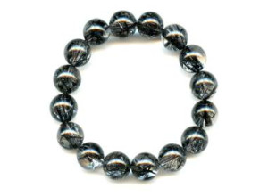 Tourmalinated Quartz 13-14mm Round Bracelet