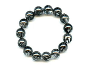 Tourmalinated Quartz 14mm Round Bracelet