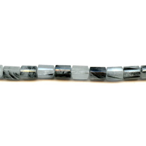 120-1277 Tourmalinated Quartz <br>9x12 Strip-faceted Tube