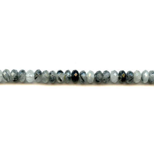 120-1279 Tourmalinated Quartz <br>8mm Faceted Rondell