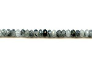 Tourmalinated Quartz 8mm Faceted Rondell