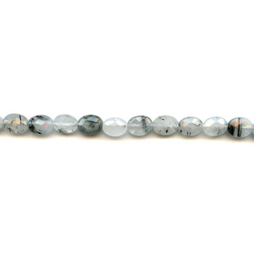 120-1282 Tourmalinated Quartz <br>8x10 Faceted Flat Oval