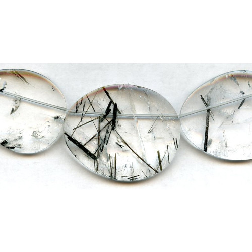 L2990-005 Tourmalinated Quartz <br>27-38x Flat Oval Drop