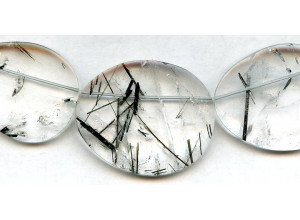 Tourmalinated Quartz 27-38x Flat Oval Drop
