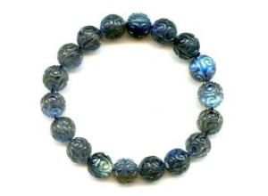 Labradorite 11mm Carved Round Bracelet