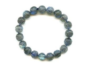 Labradorite 10-11mm Carved Round Bracelet